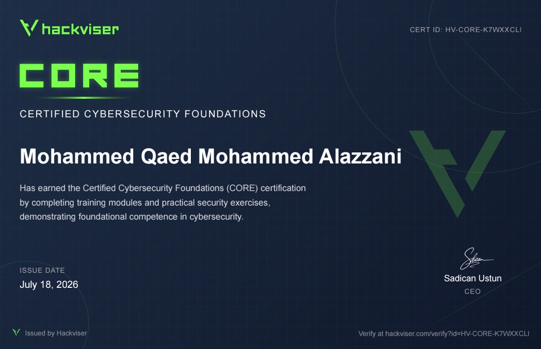 CORE — Certified Cybersecurity Foundations