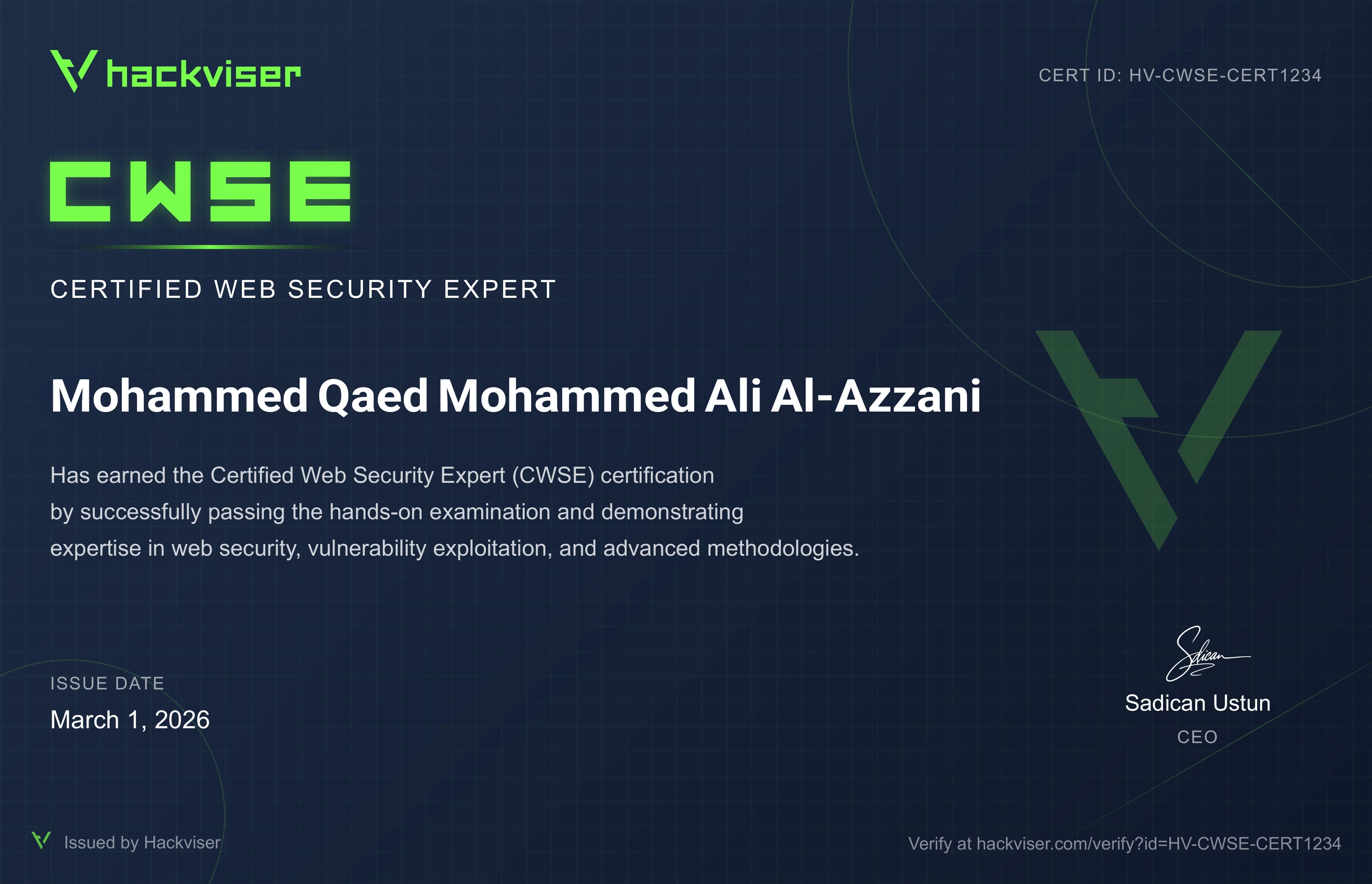 Certified Web Security Expert (CWSE)