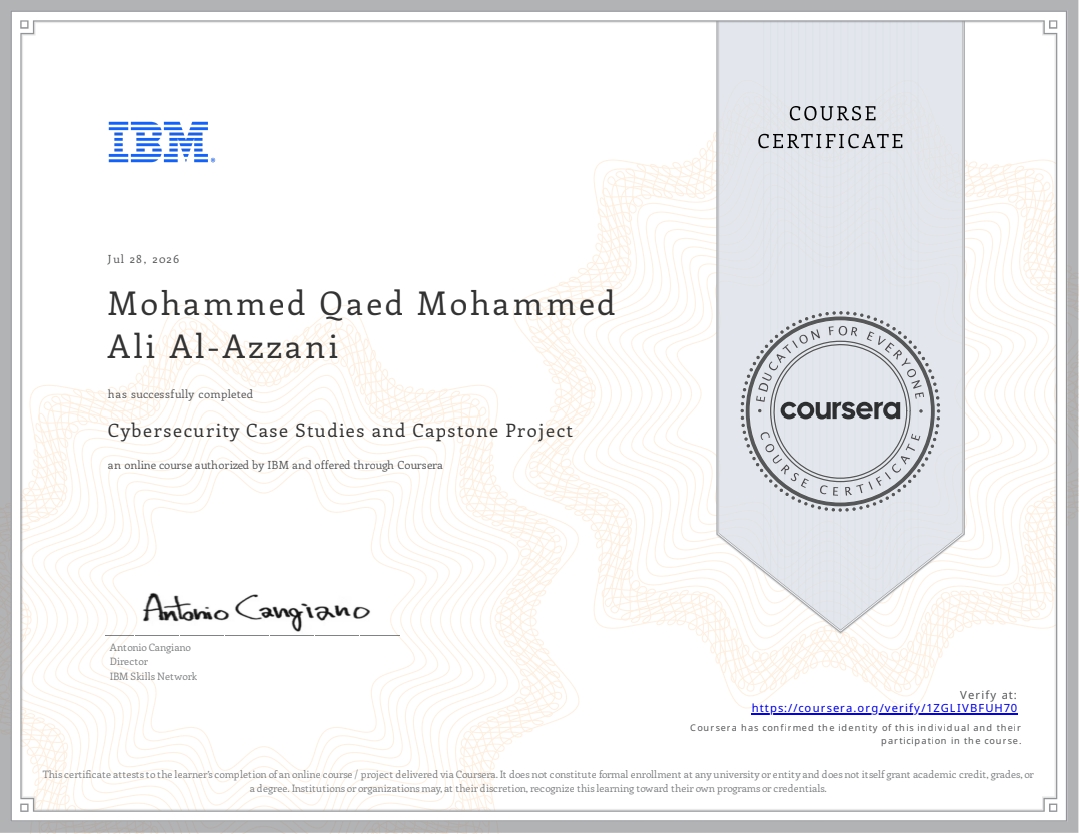 Cybersecurity Case Studies and Capstone Project