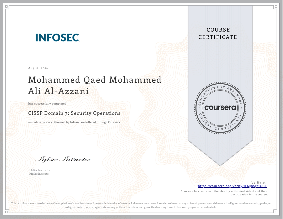 CISSP Domain 7: Security Operations